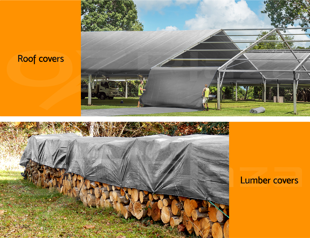 Instahut Tarpaulin Tarp 3x4.5m Camping Tarps Poly Heavy Duty Cover