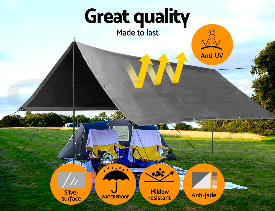 Instahut Tarpaulin Tarp Poly Tarps Heavy Duty Canvas Camping Cover Tent