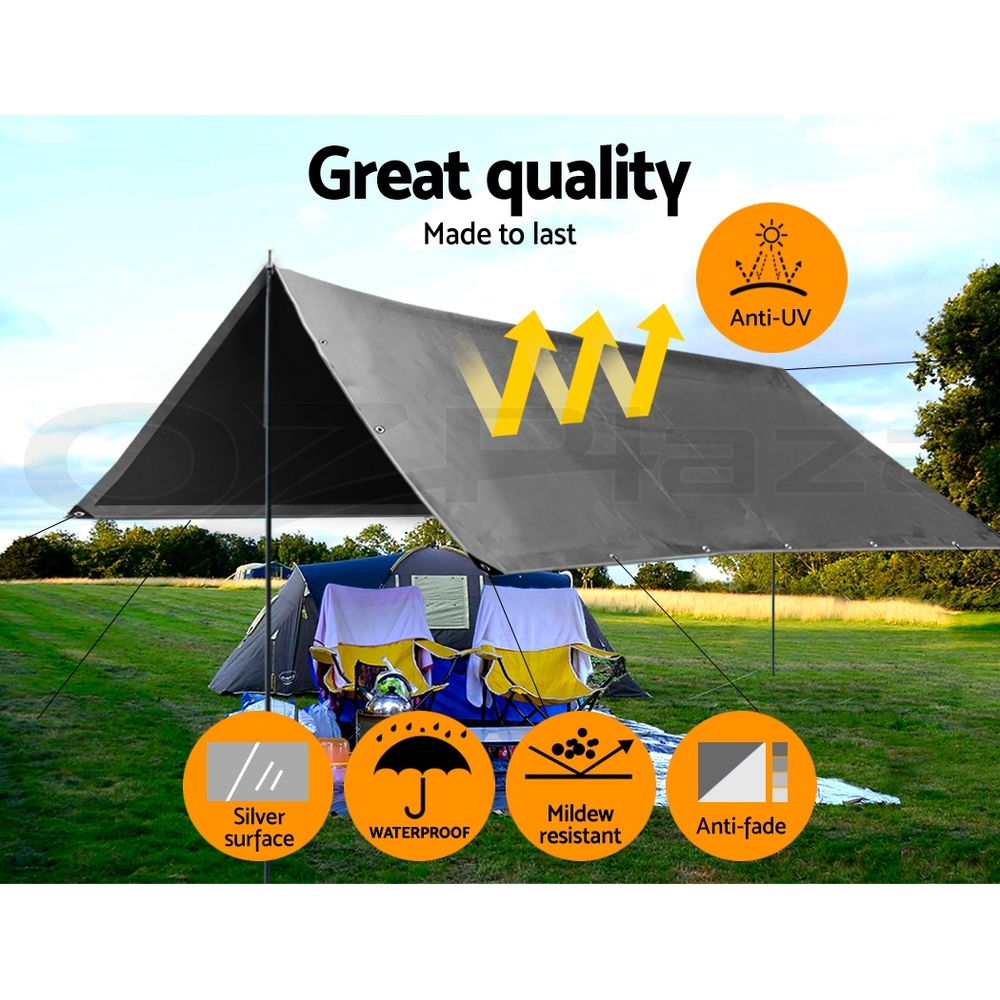 Instahut Tarpaulin Tarp Poly Tarps Heavy Duty Canvas Camping Cover Tent 180gsm - Picture 94 of 198