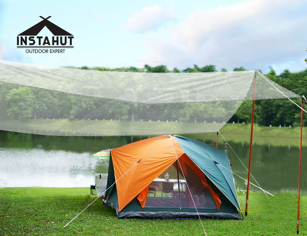 Instahut Tarpaulin Tarp 3x4m Canvas Heavy Duty Camping Poly Tarps Cover