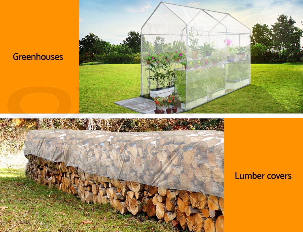 Instahut Tarpaulin Tarp 4x6m Canvas Heavy Duty Camping Poly Tarps Cover Clear 9350062293744 eBay