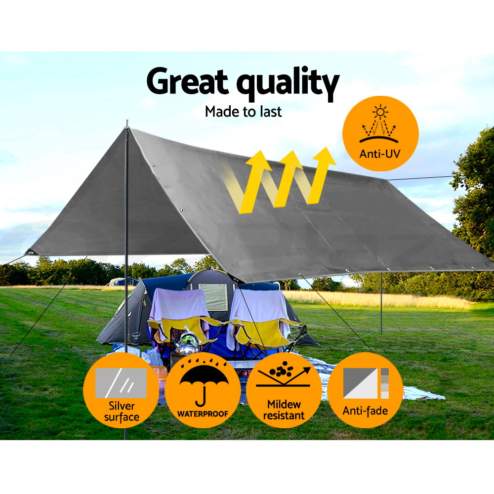 Instahut Tarpaulin Tarp Poly Camping Tarps Canvas Heavy Duty Tent Cover 180gsm - Picture 19 of 30