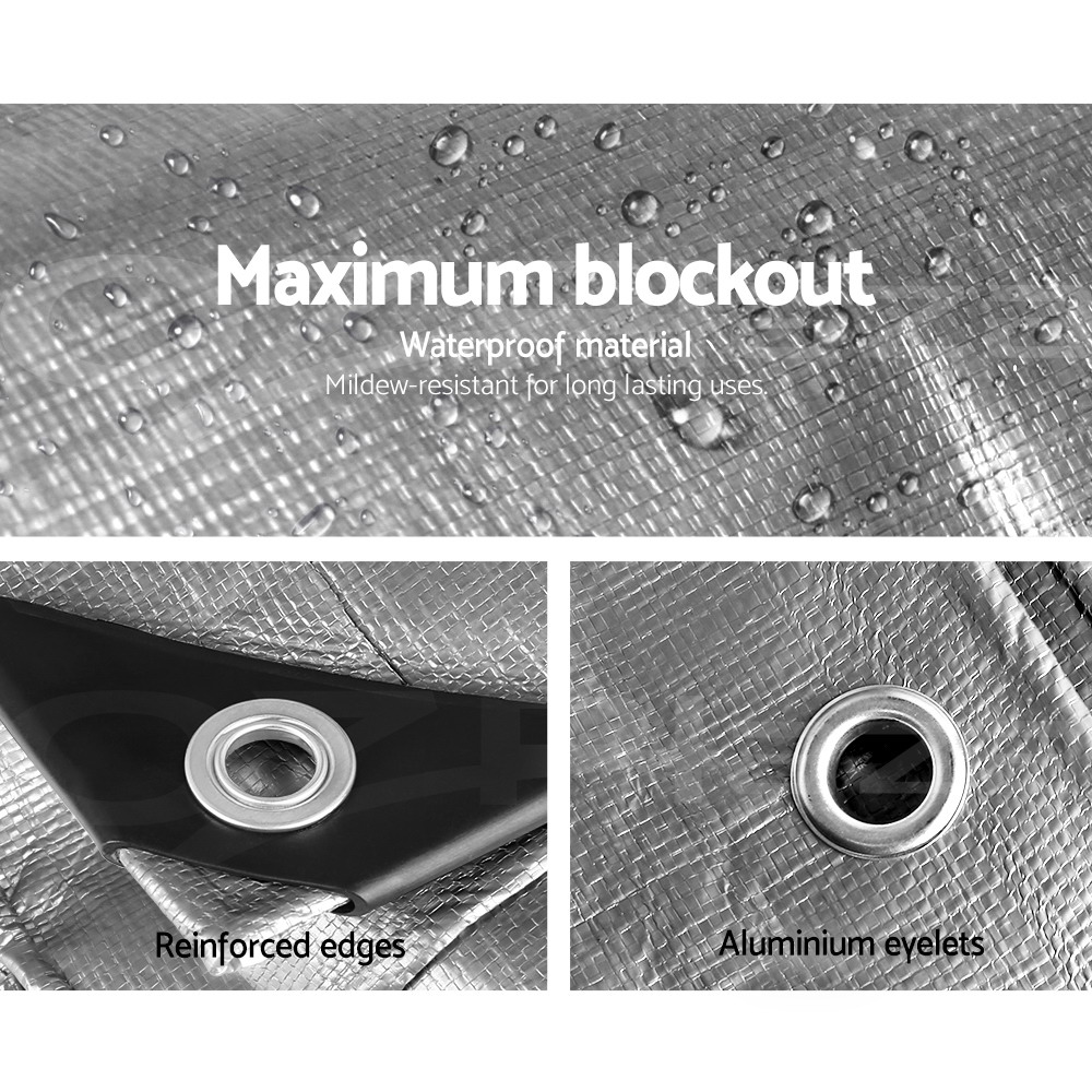 Instahut Tarpaulin Tarp Poly Camping Tarps Canvas Heavy Duty Tent Cover 180gsm - Picture 23 of 30