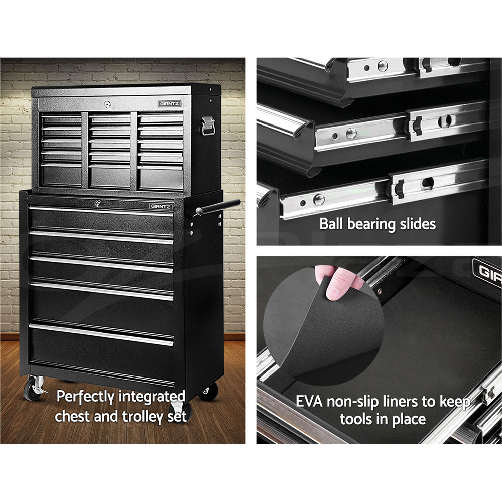 Giantz 5/9/14 Drawers Tool Box Chest Toolbox Cabinet Trolley Garage Storage Box - Picture 13 of 81