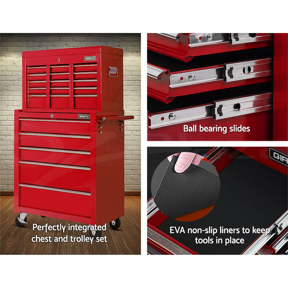 Giantz 5/9/14 Drawers Tool Box Chest Toolbox Cabinet Trolley Garage Storage Box - Picture 30 of 81