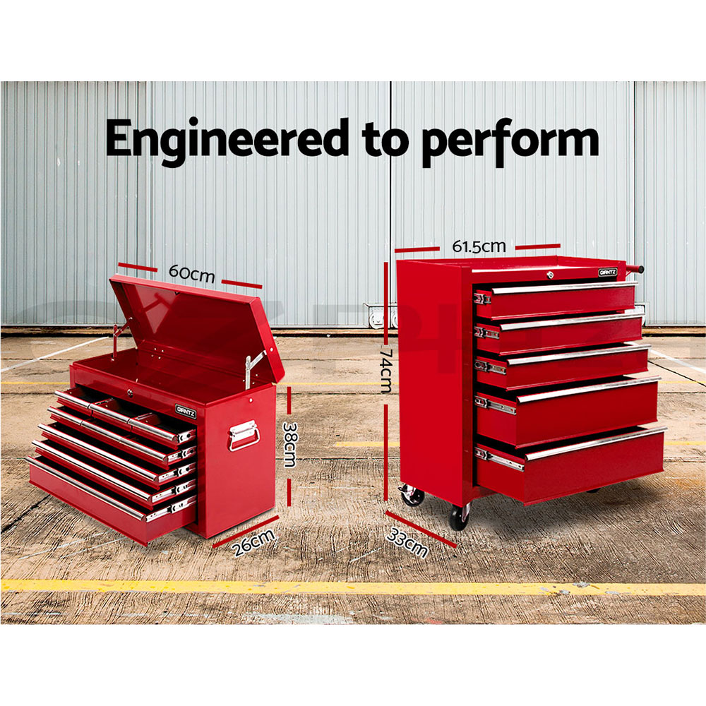 Giantz 5/9/14 Drawers Tool Box Chest Toolbox Cabinet Trolley Garage Storage Box - Picture 34 of 81