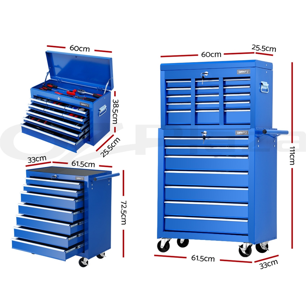 Giantz 3-17 Drawers Tool Box Chest Cabinet Trolley Toolbox Garage Storage Boxes - Picture 55 of 88