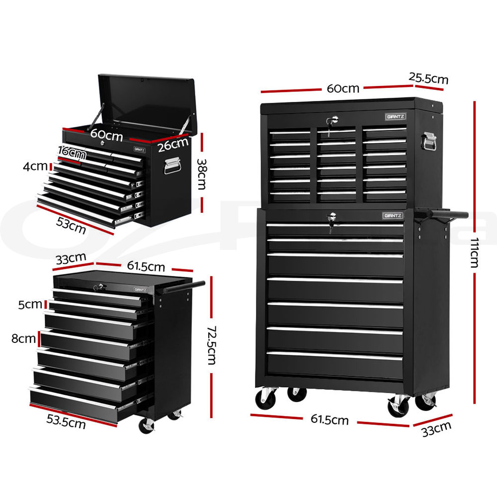 Giantz 3-17 Drawers Tool Box Chest Cabinet Trolley Toolbox Garage Storage Boxes - Picture 22 of 88