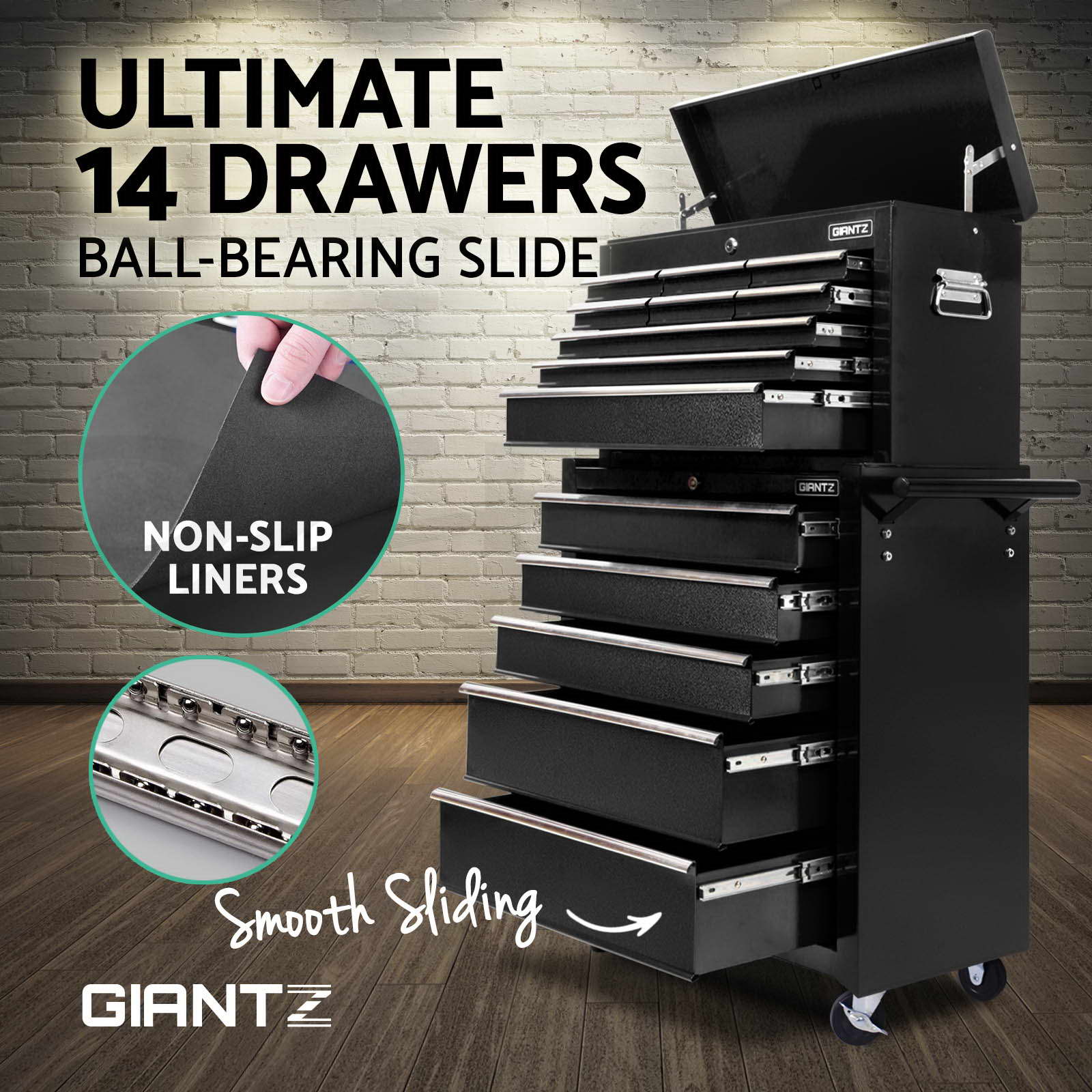 Giantz 5/9/14 Drawers Tool Box Chest Toolbox Cabinet Trolley Garage Storage Box - Picture 12 of 81