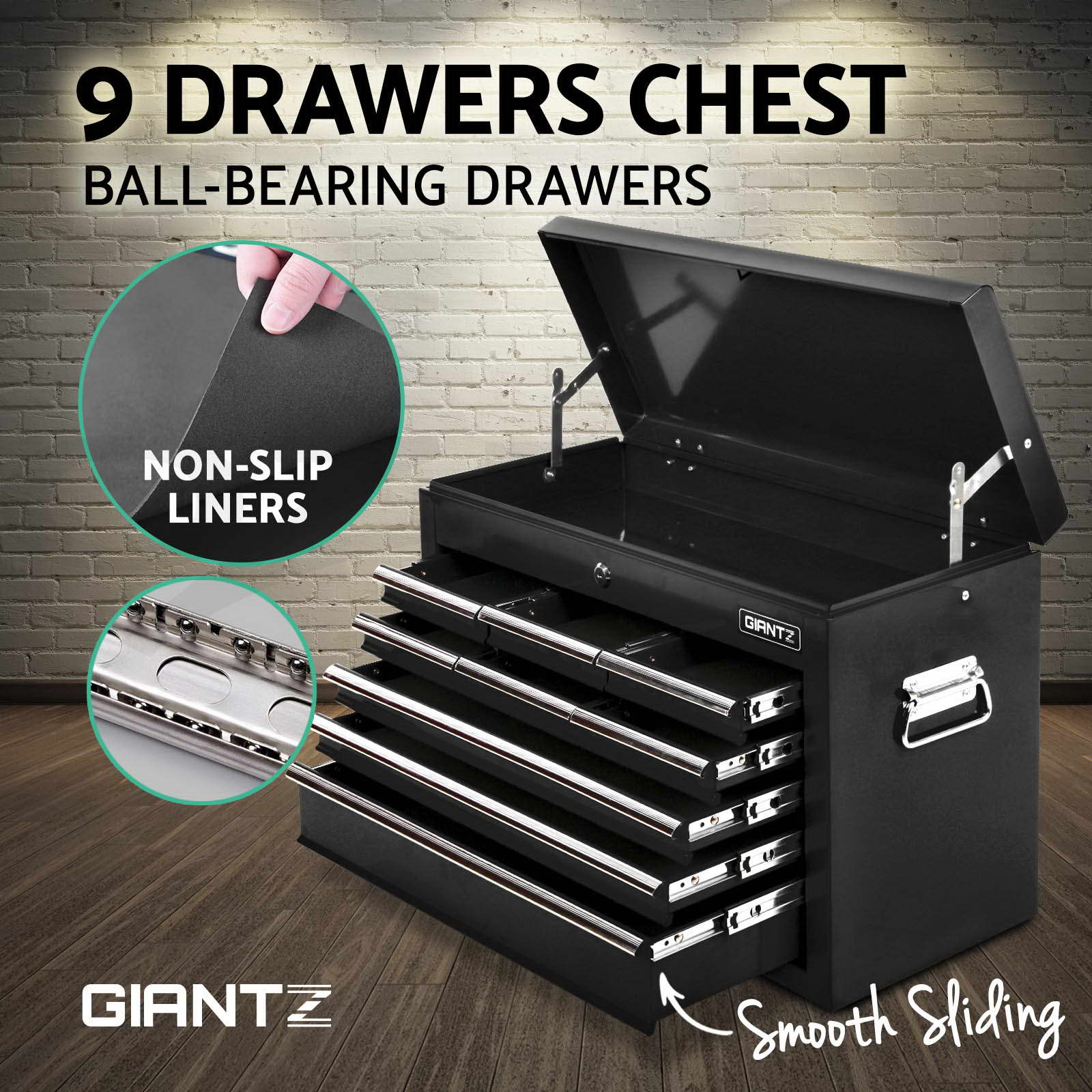 Giantz 5/9/14 Drawers Tool Box Chest Toolbox Cabinet Trolley Garage Storage Box - Picture 58 of 81