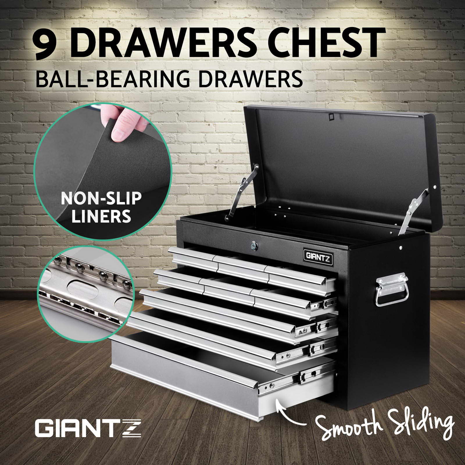 Giantz 5/9/14 Drawers Tool Box Chest Toolbox Cabinet Trolley Garage Storage Box - Picture 64 of 81