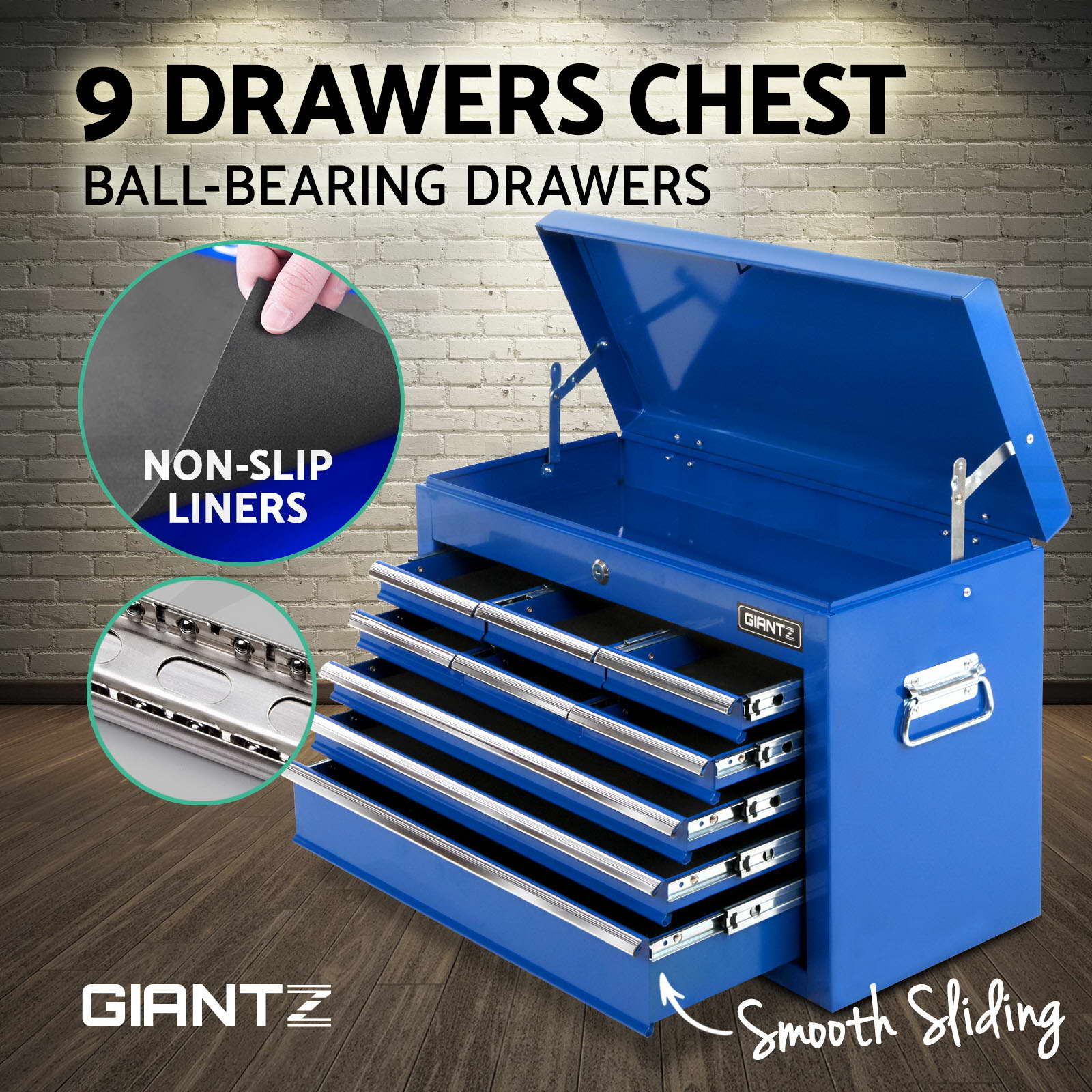 Giantz 5/9/14 Drawers Tool Box Chest Toolbox Cabinet Trolley Garage Storage Box - Picture 70 of 81