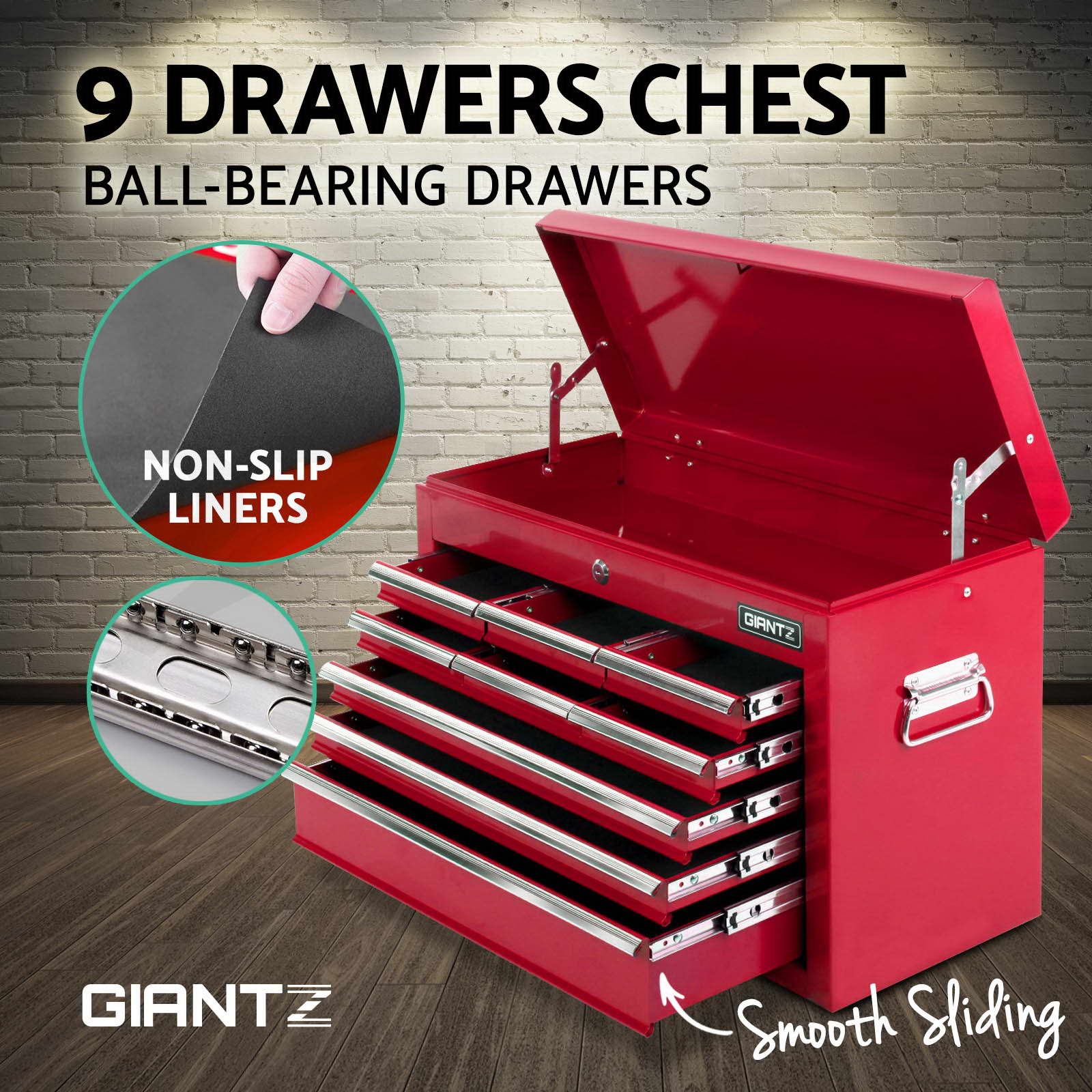 Giantz 5/9/14 Drawers Tool Box Chest Toolbox Cabinet Trolley Garage Storage Box - Picture 76 of 81