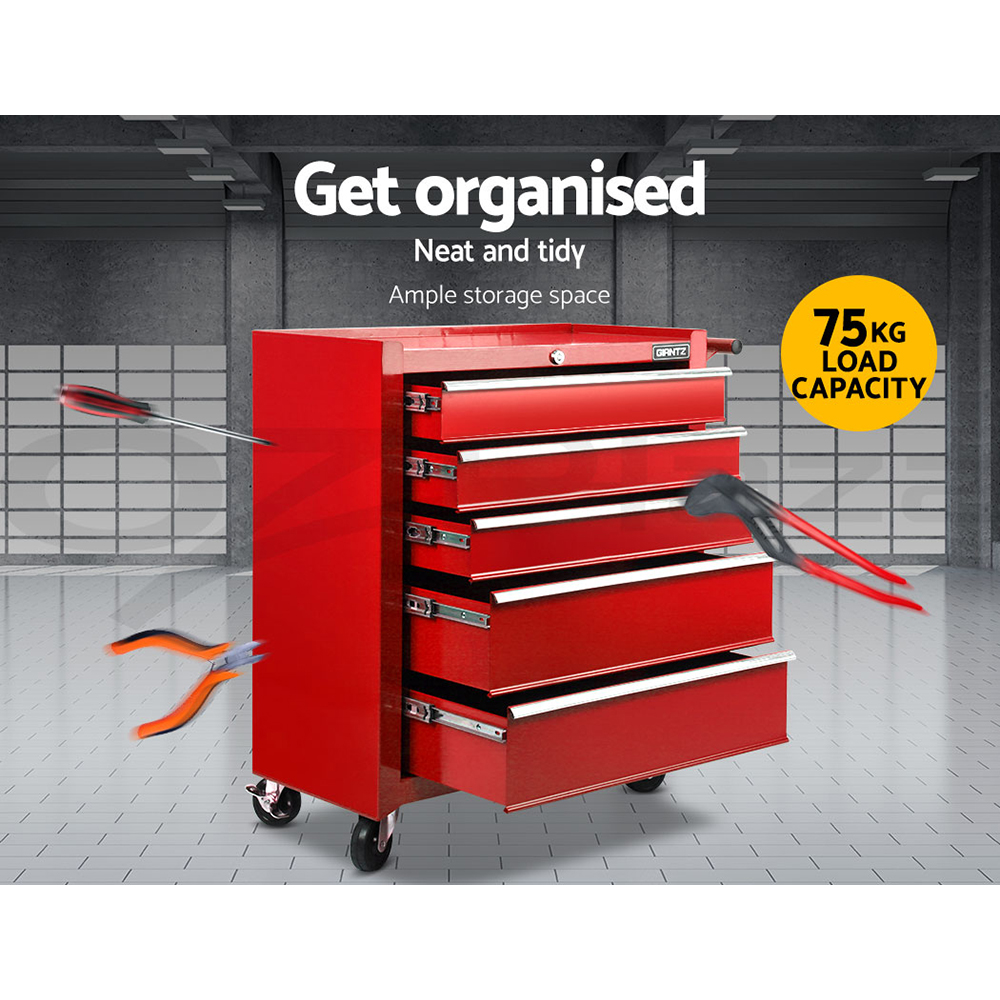 Giantz 5/9/14 Drawers Tool Box Chest Toolbox Cabinet Trolley Garage Storage Box - Picture 53 of 81