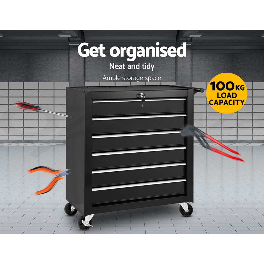 Giantz 5-7 Drawer Tool Box Trolley Cabinet Storage Cart Garage Toolbox Organiser - Picture 37 of 80