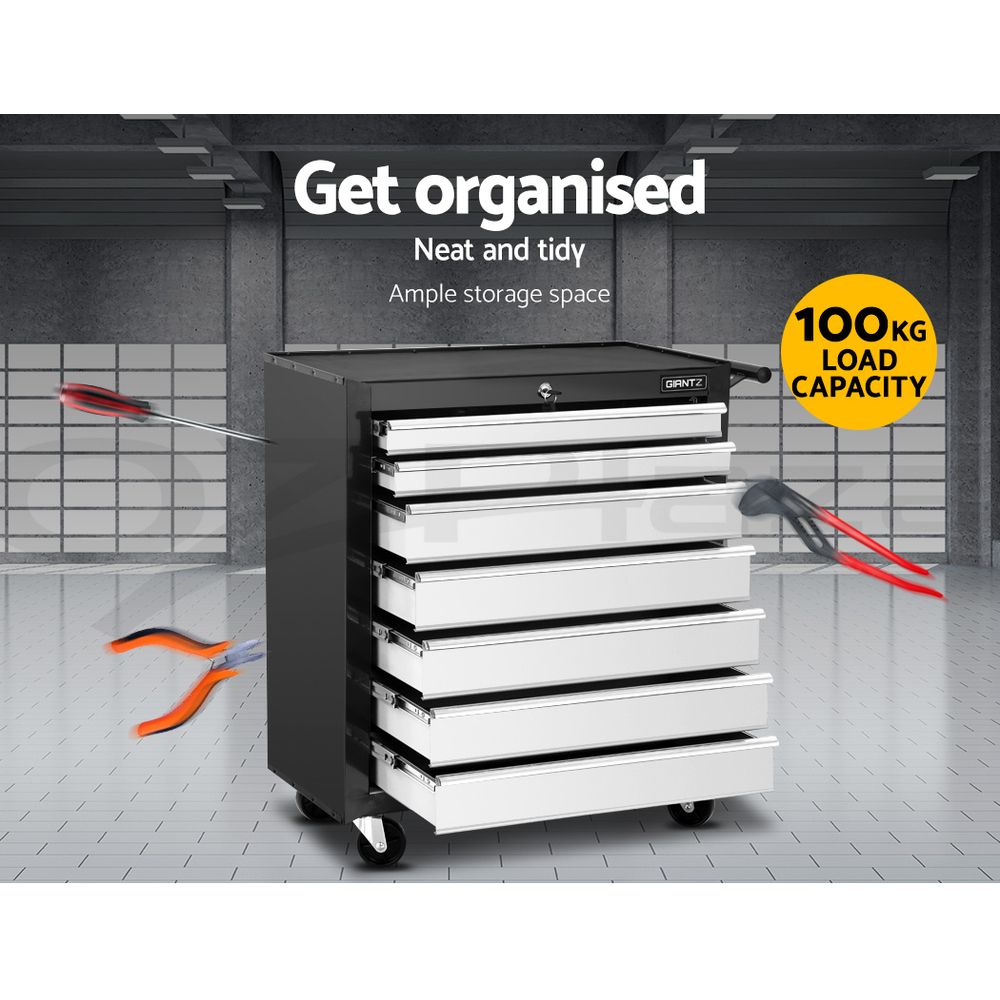 Giantz 5-7 Drawer Tool Box Trolley Cabinet Storage Cart Garage Toolbox Organiser - Picture 64 of 80