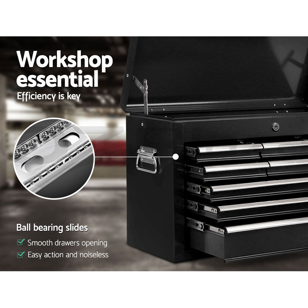 Giantz 9 Drawer Tool Box Chest Cabinet Toolbox Storage Garage Organiser Set - Picture 15 of 42