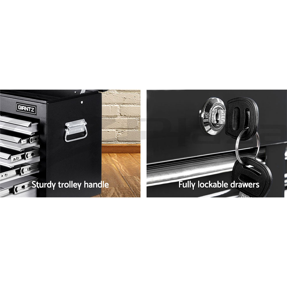 Giantz 9 Drawer Tool Box Chest Cabinet Toolbox Storage Garage Organiser Set - Picture 22 of 42
