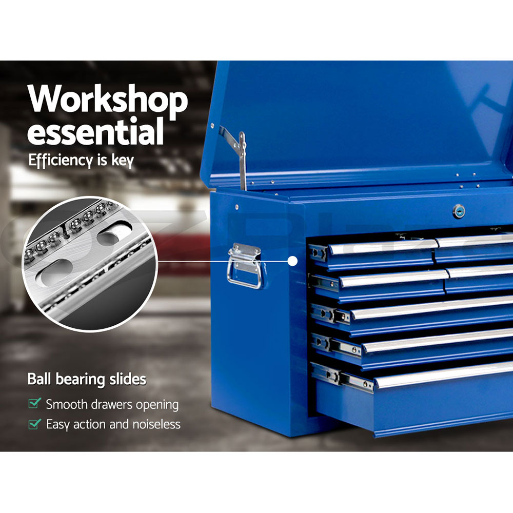 Giantz 9 Drawer Tool Box Chest Cabinet Toolbox Storage Garage Organiser Set - Picture 31 of 42