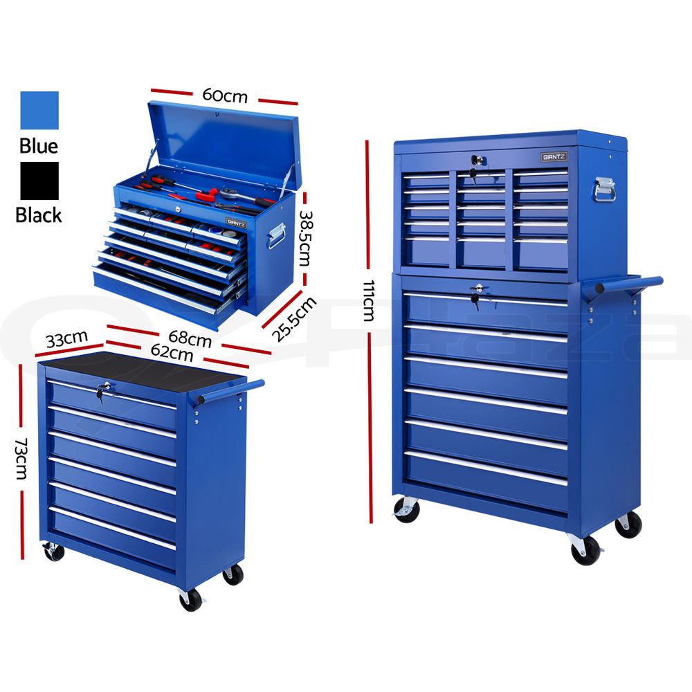 Giantz 3-17 Drawers Tool Box Chest Cabinet Trolley Toolbox Garage Storage Boxes - Picture 18 of 88