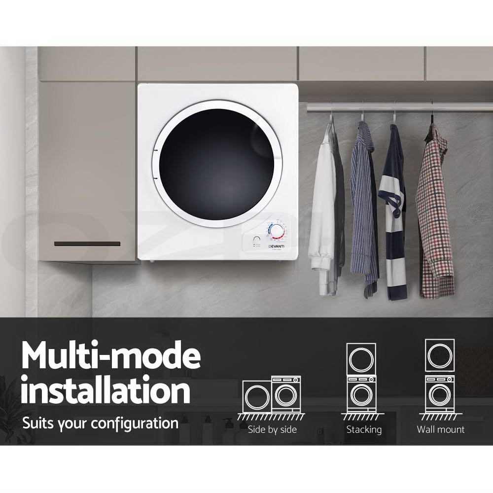 Devanti 4kg Tumble Dryer Machine Clothes Dryer Air Vented Front Load