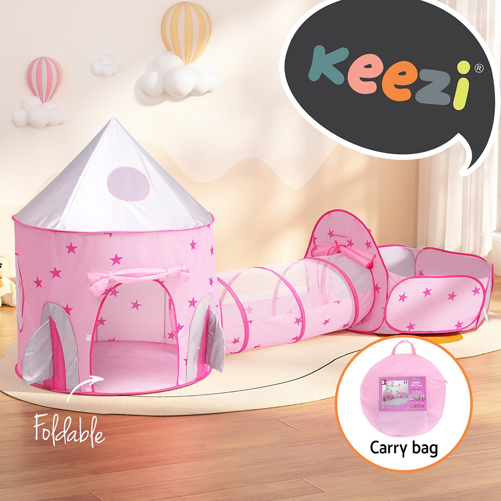 Keezi Kids Playhouse Play Tent Teepee Outdoor Indoor Toys Room Ball Pit - Picture 10 of 17
