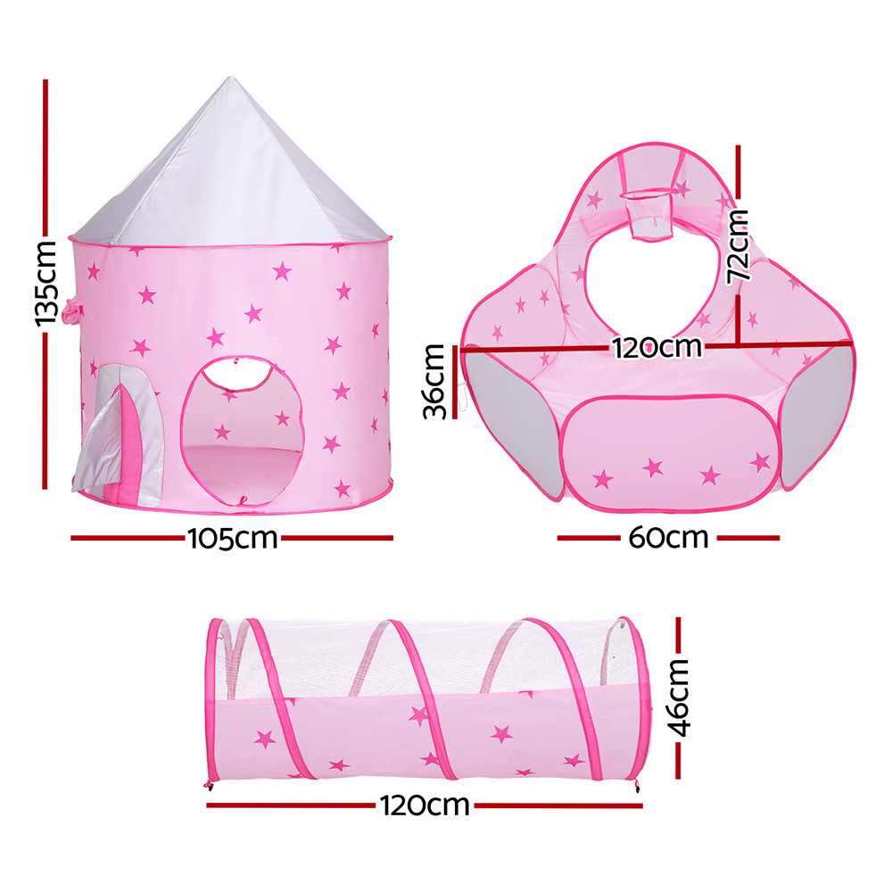 Keezi Kids Playhouse Play Tent Teepee Outdoor Indoor Toys Room Ball Pit - Picture 11 of 17