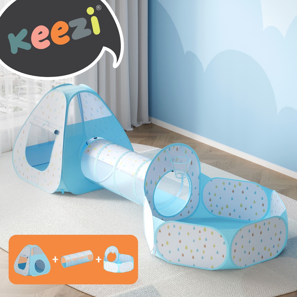 Keezi Kids Playhouse Play Tent Teepee Outdoor Indoor Toys Room Ball Pit - Picture 12 of 17