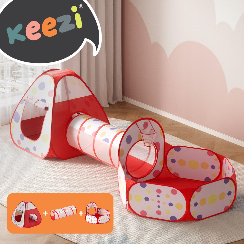 Keezi Kids Playhouse Play Tent Teepee Outdoor Indoor Toys Room Ball Pit - Picture 14 of 17