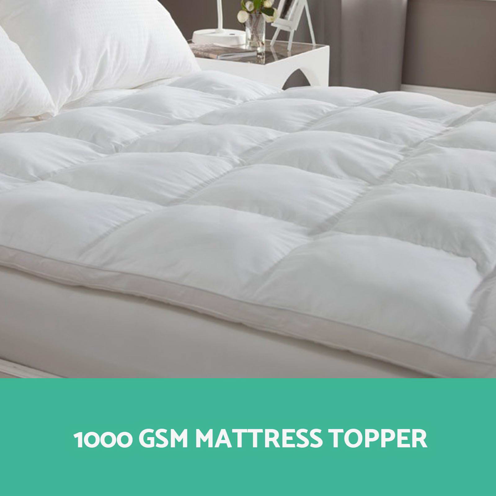 Giselle Bedding 1000GSM Mattress Topper Pillowtop Goose Down Sleep Pad