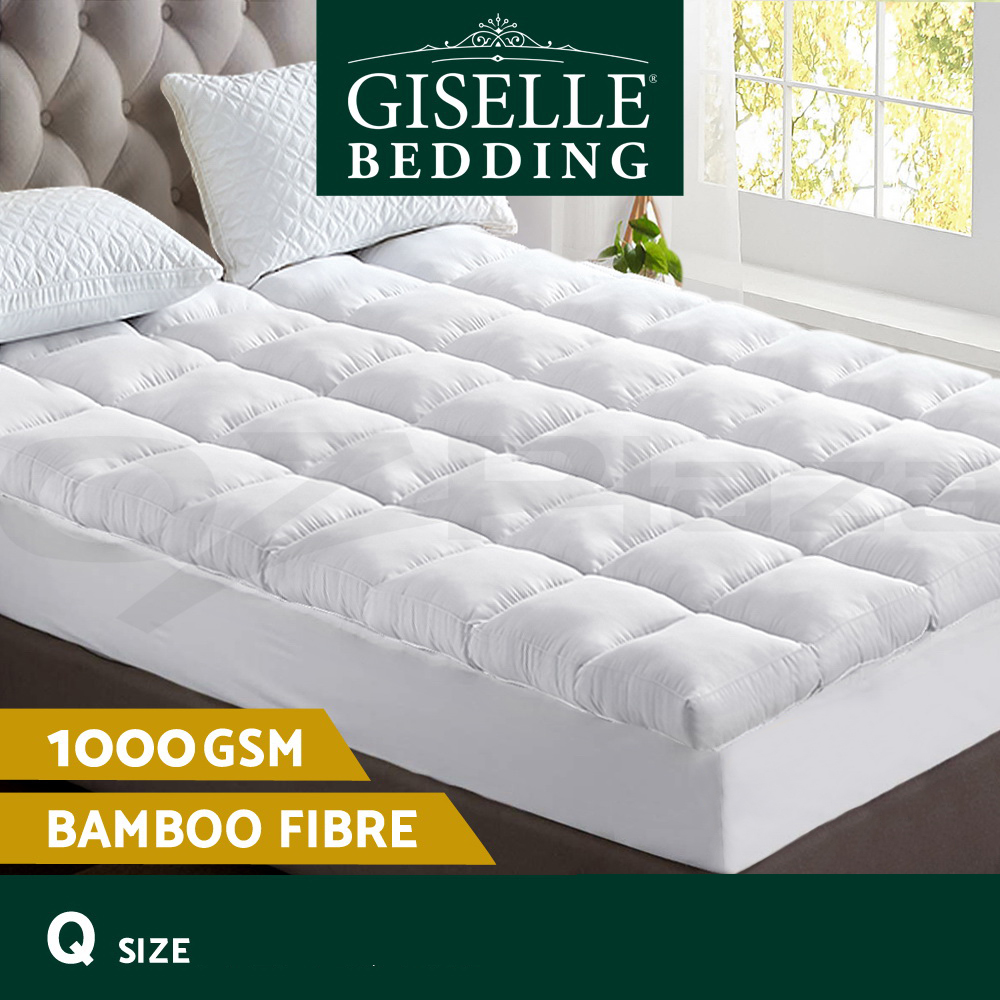 Giselle Bedding 1000GSM Mattress Pillowtop Topper Bamboo Duck Down Feather Pad - Picture 12 of 23