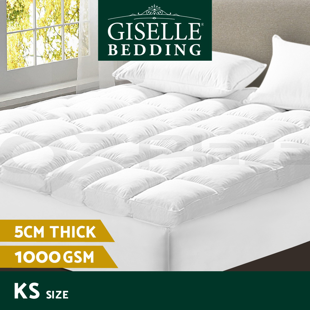 Giselle Bedding 1000GSM Mattress Pillowtop Topper Bamboo Duck Down Feather Pad - Picture 18 of 23