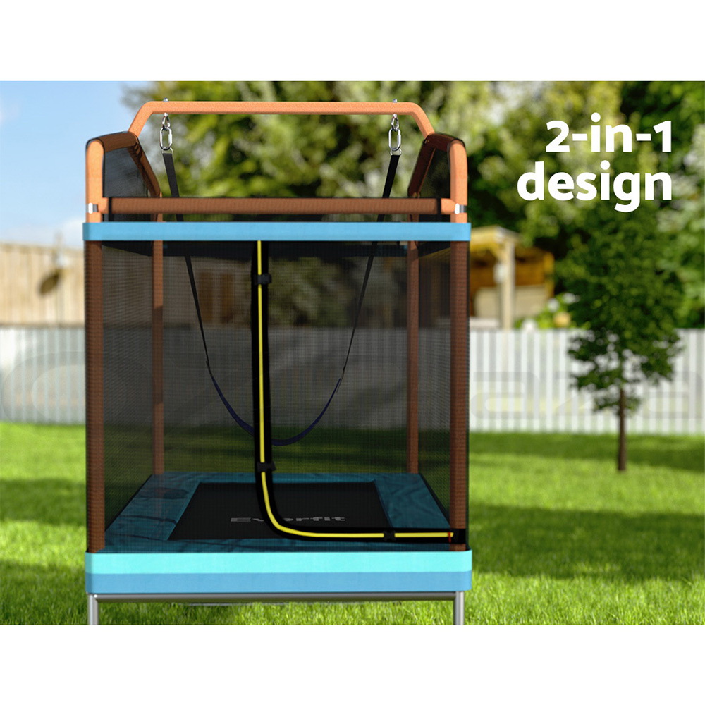 Everfit Trampoline 6FT Kids 2-in-1 Swing Belt Safety Net Gift Rectangle - Picture 16 of 30