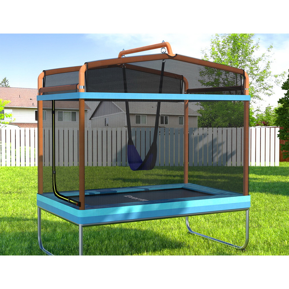 Everfit Trampoline 6FT Kids 2-in-1 Swing Belt Safety Net Gift Rectangle - Picture 20 of 30