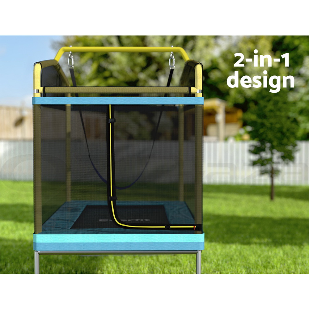Everfit Trampoline 6FT Kids 2-in-1 Swing Belt Safety Net Gift Rectangle - Picture 26 of 30