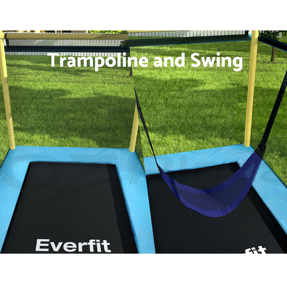 Everfit Trampoline 6FT Kids 2-in-1 Swing Belt Safety Net Gift Rectangle - Picture 27 of 30