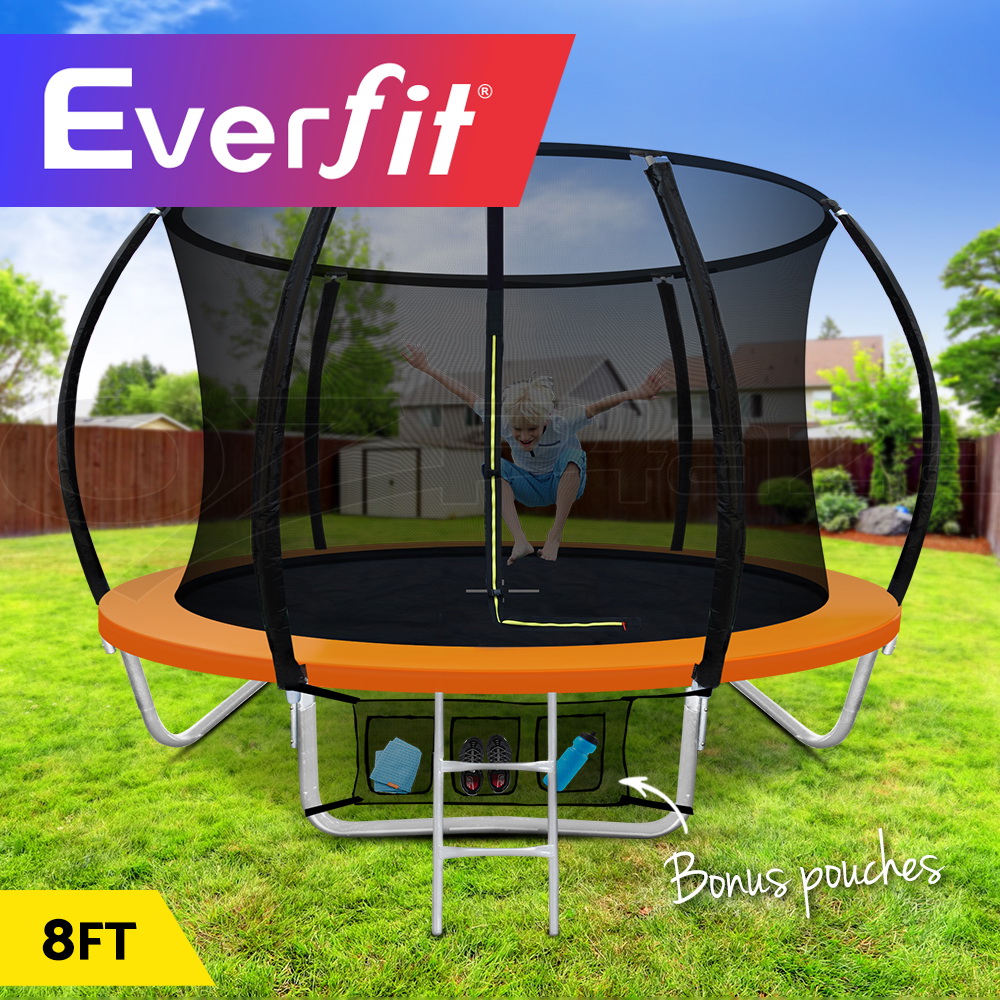 Everfit 8/10/12FT Trampoline Round Trampolines Basketball set Safety Net Pad Mat - Picture 16 of 17