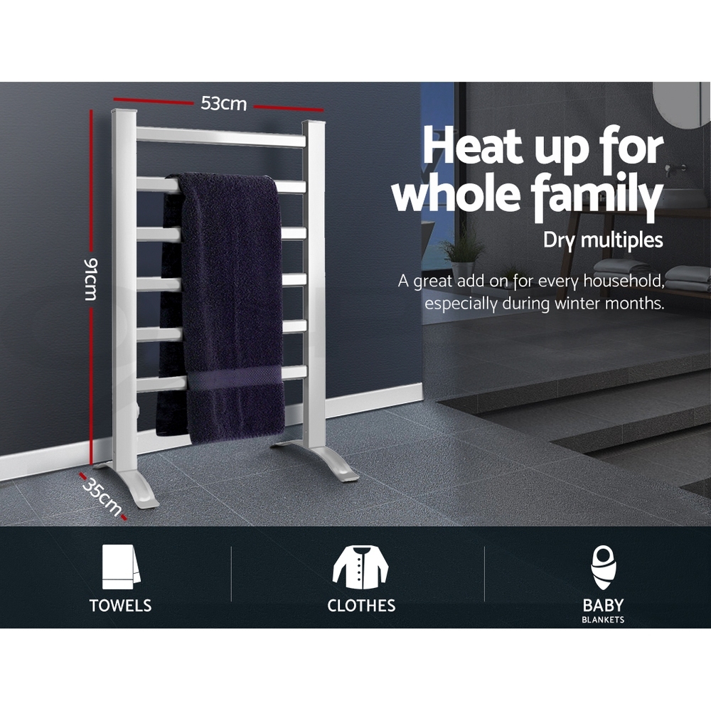 Devanti Heated Towel Rail Rack Bathroom Electric Rails Warmer Clothes 3 Models - Picture 12 of 16