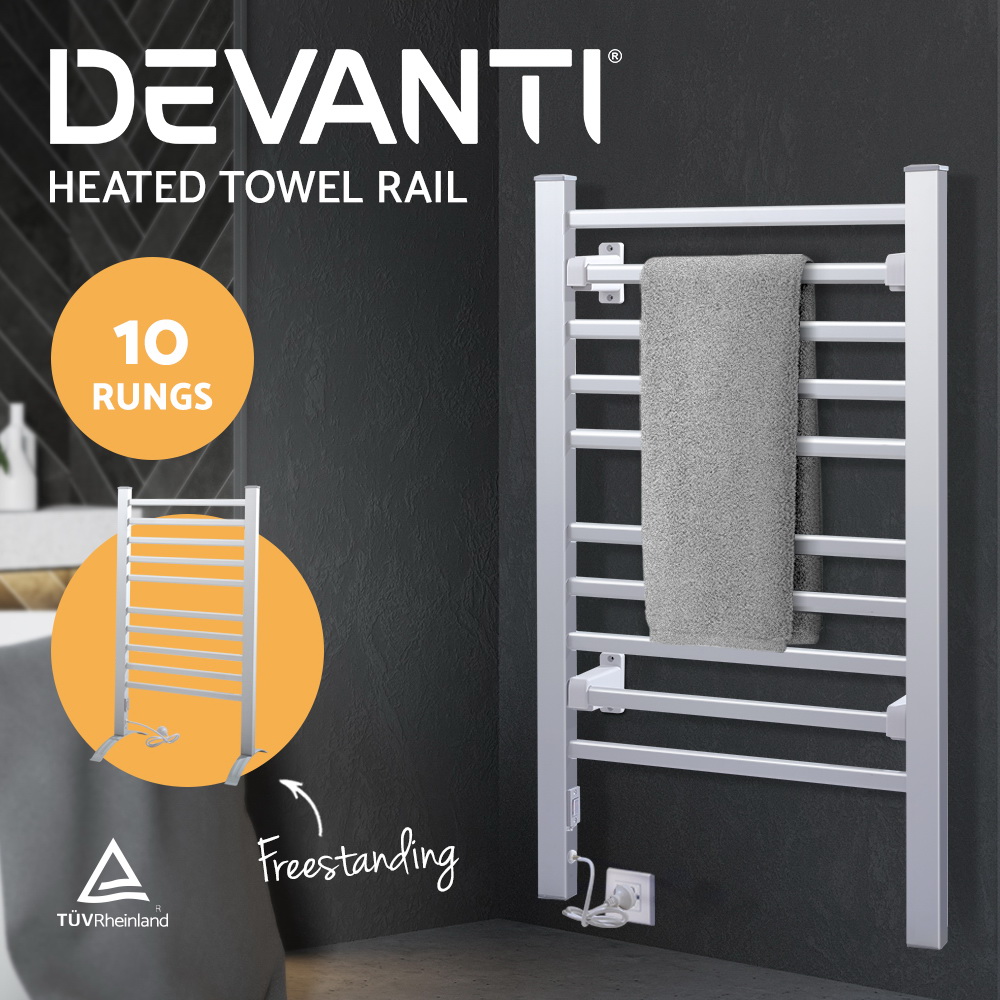 Devanti Heated Towel Rail Rack Bathroom Electric Rails Warmer Clothes 3 Models - Picture 15 of 16