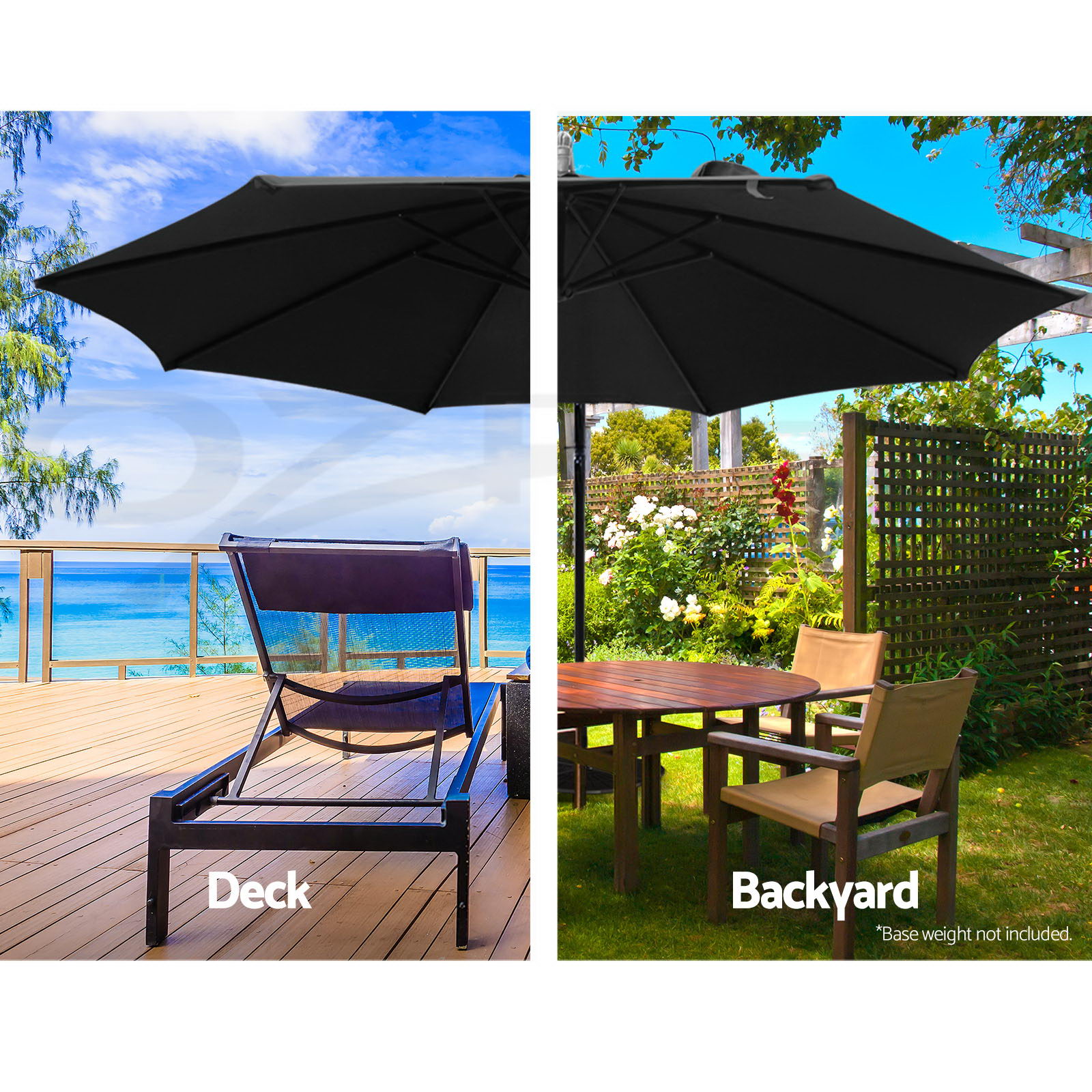 Instahut Outdoor Umbrella 3m Umbrellas Cantilever Beach Garden Sun Deck Patio UV - Picture 25 of 76