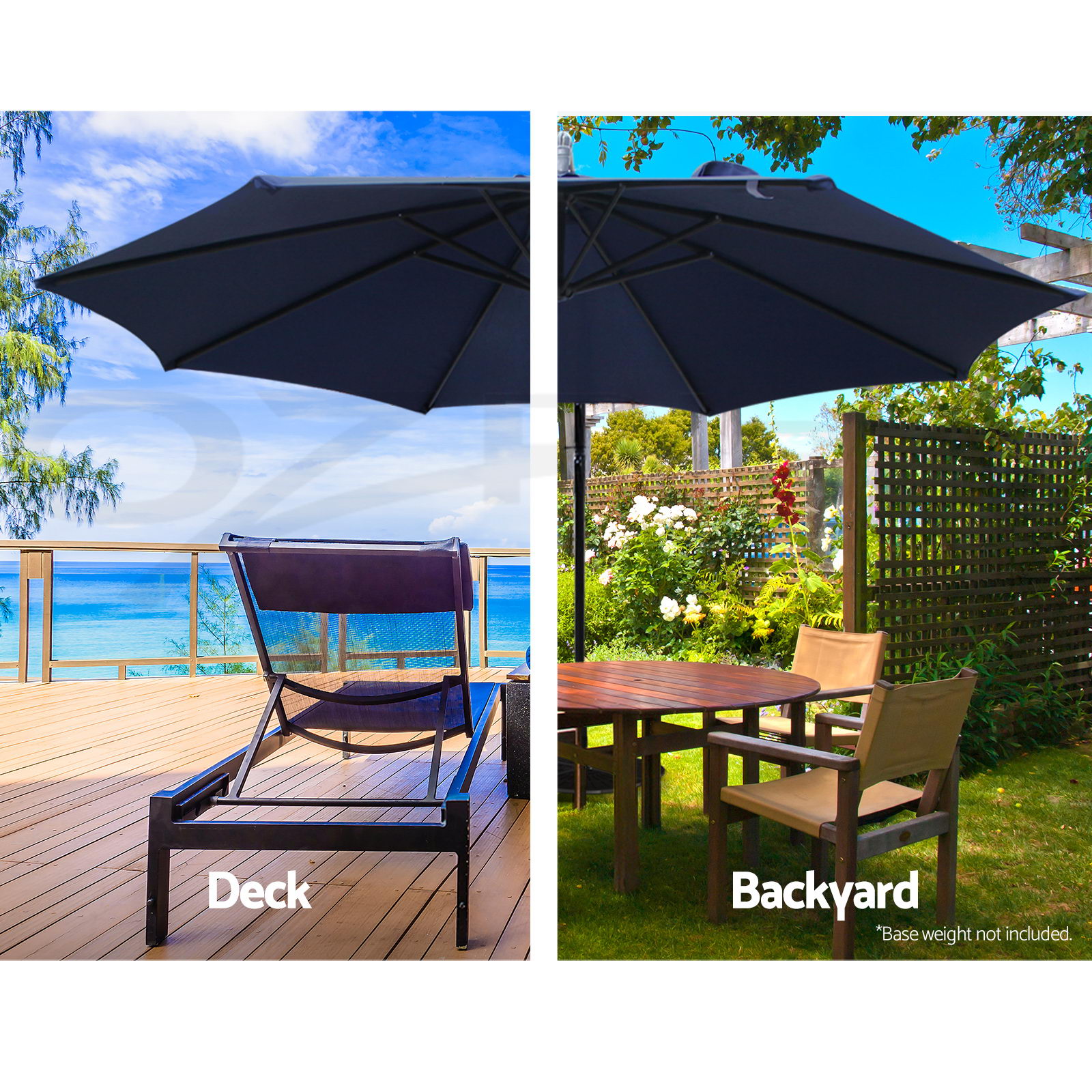 Instahut Outdoor Umbrella 3m Umbrellas Cantilever Beach Garden Sun Deck Patio UV - Picture 58 of 76