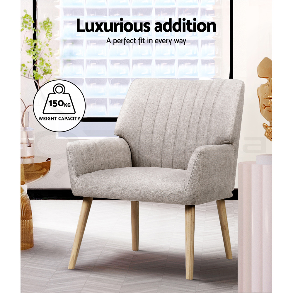 Artiss Armchair Lounge Chair Armchairs Accent Chairs Sofa Couch Fabric Sebastini - Picture 13 of 33