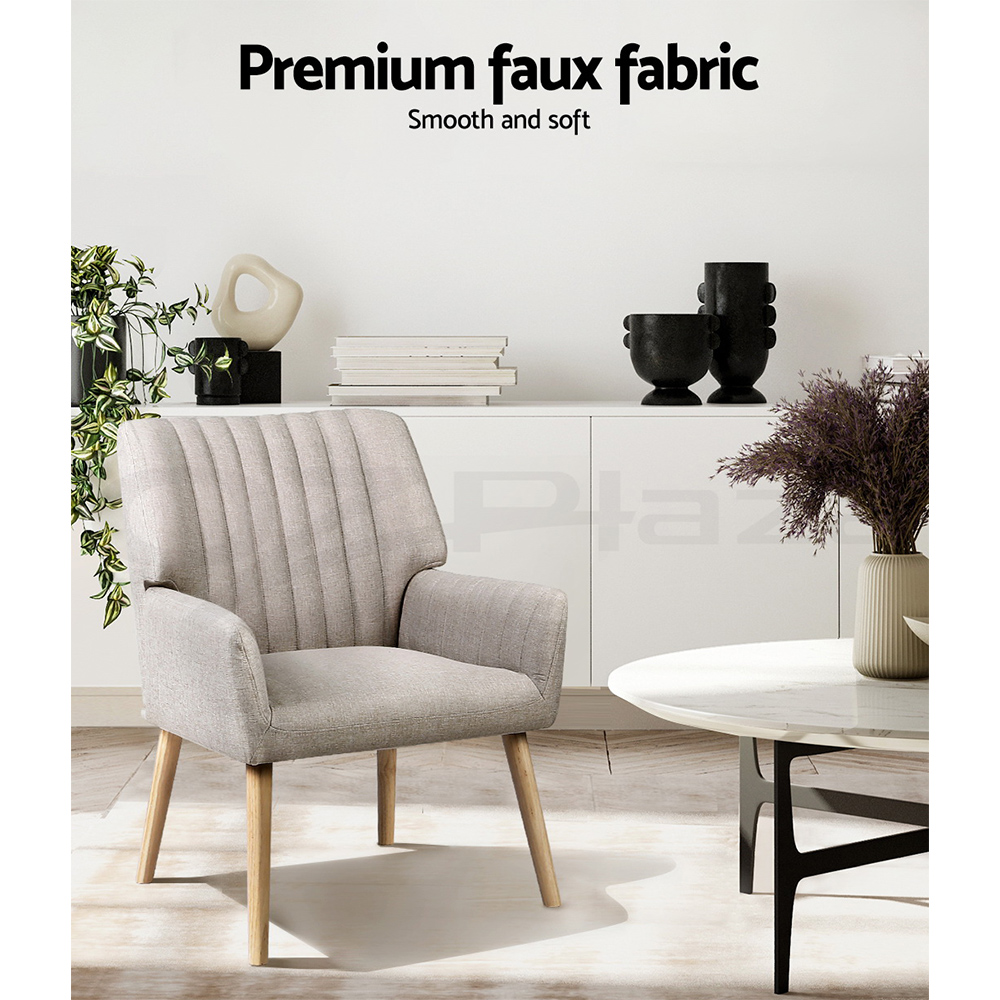 Artiss Armchair Lounge Chair Armchairs Accent Chairs Sofa Couch Fabric Sebastini - Picture 14 of 33