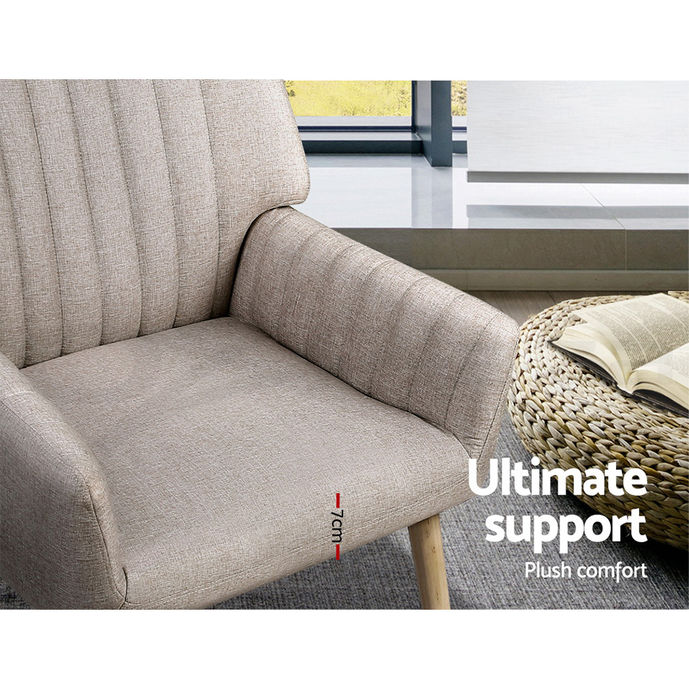 Artiss Armchair Lounge Chair Armchairs Accent Chairs Sofa Couch Fabric Sebastini - Picture 16 of 33