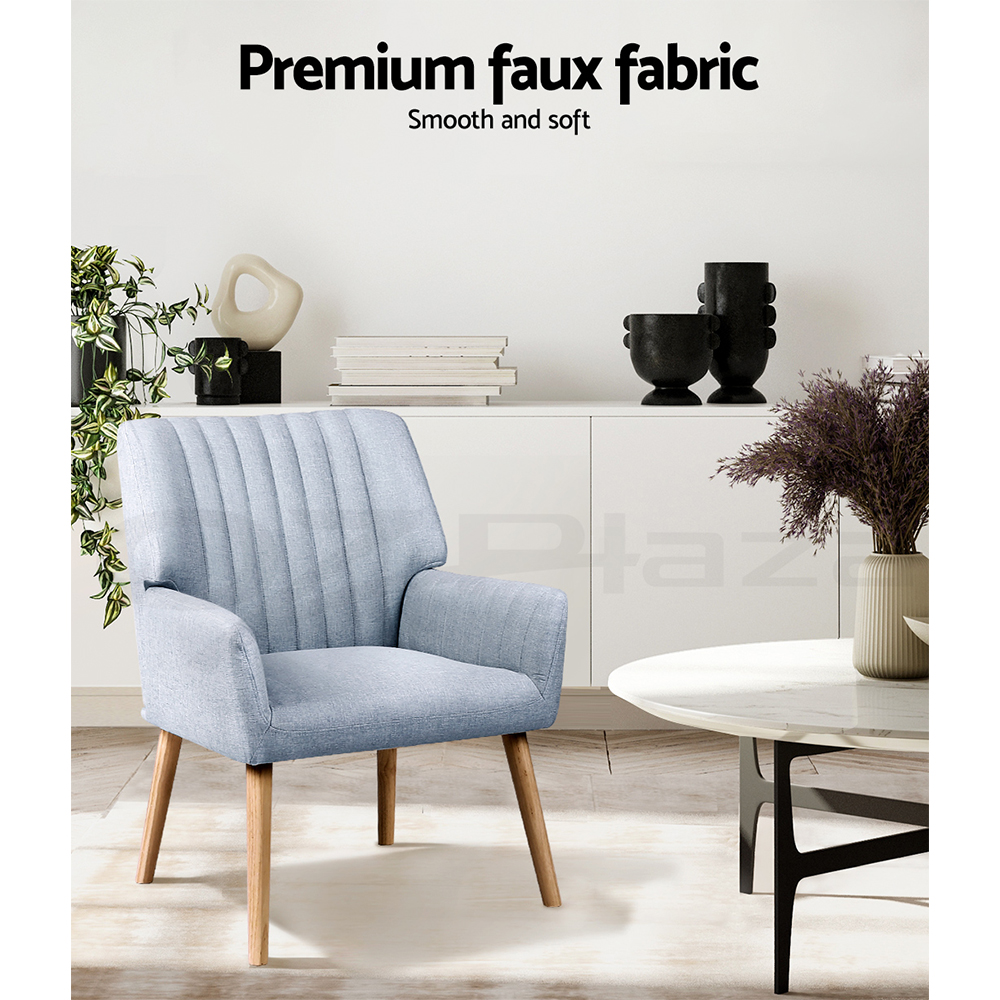 Artiss Armchair Lounge Chair Armchairs Accent Chairs Sofa Couch Fabric Sebastini - Picture 25 of 33
