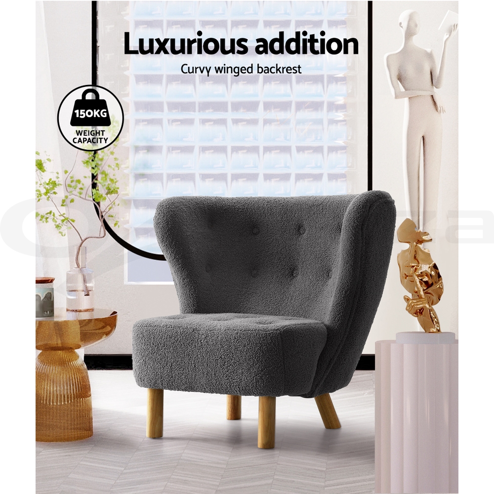 Artiss Armchair Lounge Accent Chair Armchairs Couch Chairs Sofa Bedroom Boucle - Picture 14 of 33