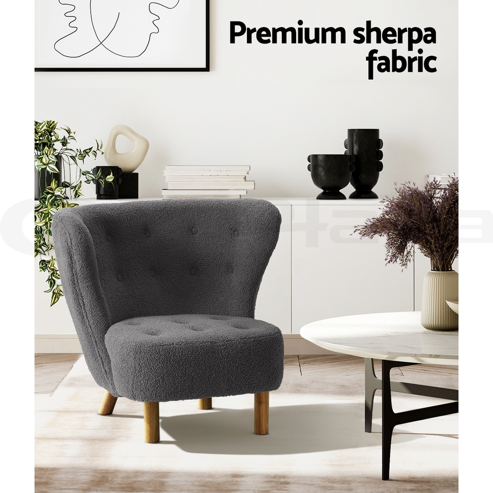Artiss Armchair Lounge Accent Chair Armchairs Couch Chairs Sofa Bedroom Boucle - Picture 15 of 33