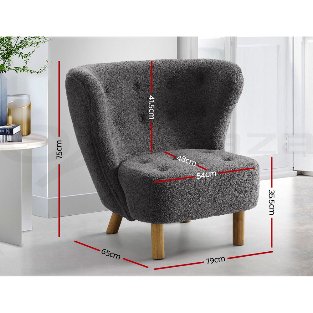 Artiss Armchair Lounge Accent Chair Armchairs Couch Chairs Sofa Bedroom Boucle - Picture 21 of 33
