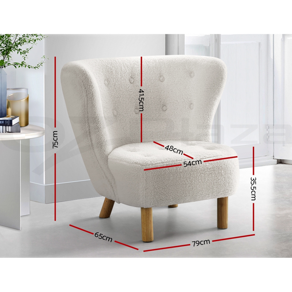 Artiss Armchair Lounge Accent Chair Armchairs Couch Chairs Sofa Bedroom Boucle - Picture 32 of 33