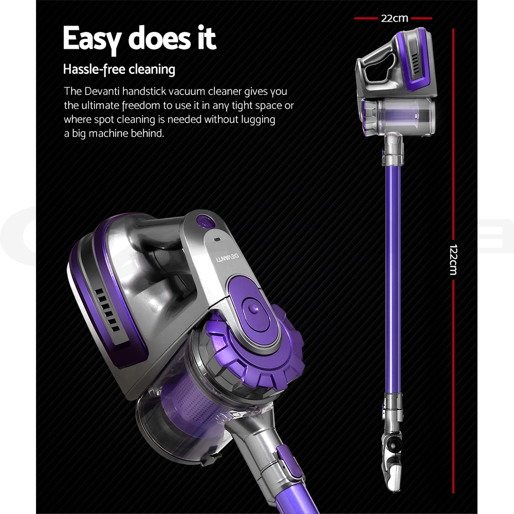Devanti Handheld Vacuum Cleaner Cordless Bagless Stick Handstick Vac Recharge - Picture 24 of 26